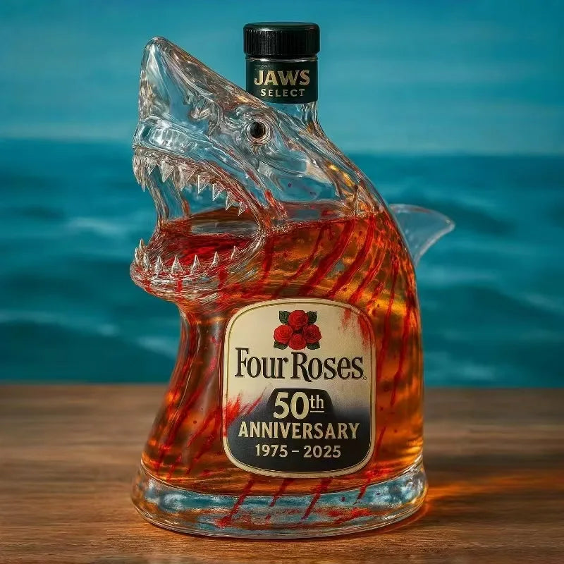NEW Arrivals Shark Statue Whiskey Wine Liquor Bottle, Decanter Wine Decoration For Bar ,Office, Home Animal Whiskey Bottle 3D Engraved Shark Glass 320ml