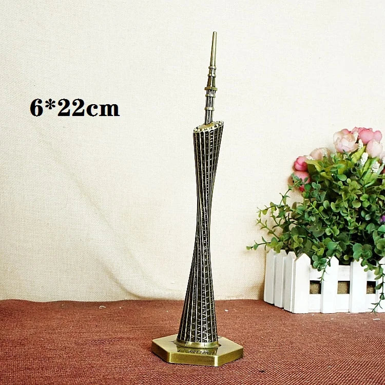 NEW Arrivals 30 Kind Metal Handicrafts Pisa Tower Egyptian Pyramids Building Model Taj Mahal Empire State Building Ornaments Architects Gifts Home Office Decoration Supplies