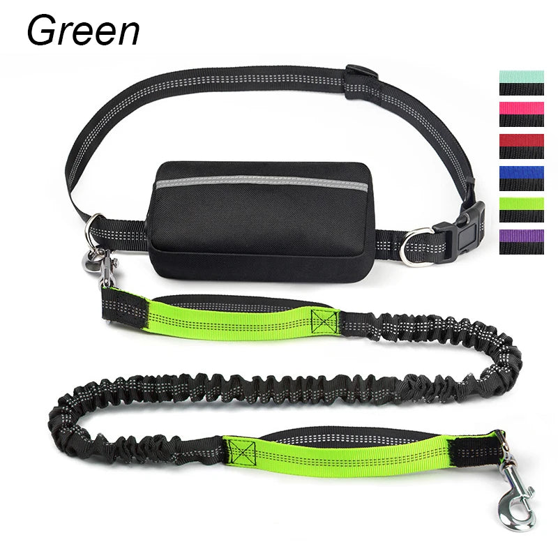 NEW Arrivals 2 in 1 Set Multifunctional Sports Waist Bag Extended Hands Free Leash Adjustable for Dog Outdoor Walking Hiking and Leash Pet Running Leash with Waist Bag Pets Supplies