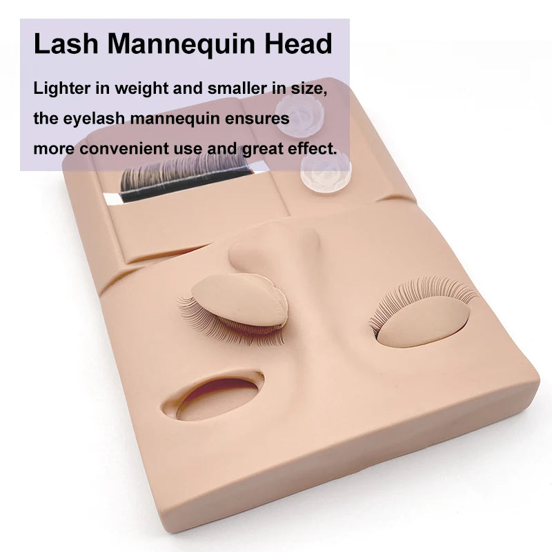New Silicone Head Training Mannequin with Removable Eyes Practice Head Model For Eyelash Extension Training Mannequin Head