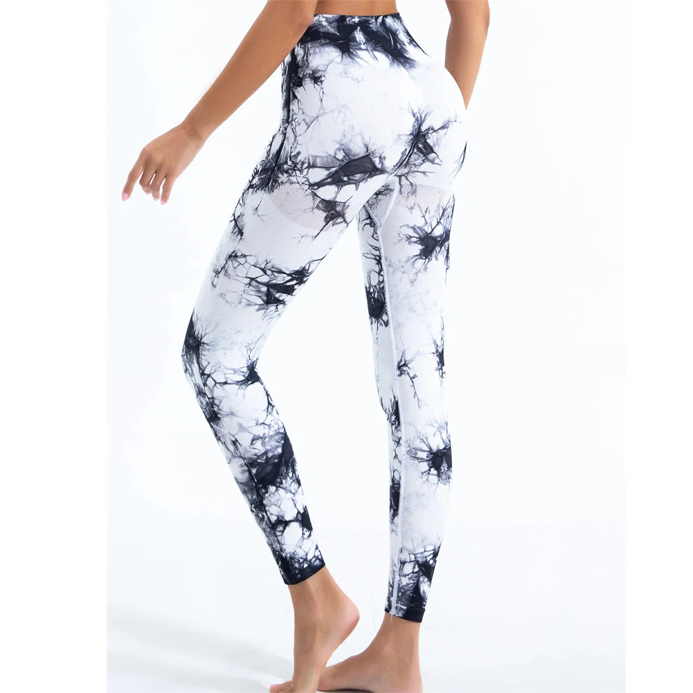 NEW Arrivals S(45-55KG0- XL(75-95KG) 9 Colors Women's Tie-Dye Seamless Peach Butt High Waist Butt Pants Stretch Fitness Yoga Pants Outdoor Running Leggings Ladies Sports Clothing Supplies