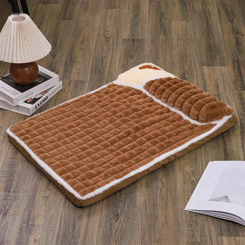 Cross-Border New Arrival Sleeping Dog Orthopedic Mat Winter Warm Removable Washable Kennel Mattress Pet Supplies Large Dog Dog Bed Pets Supplies