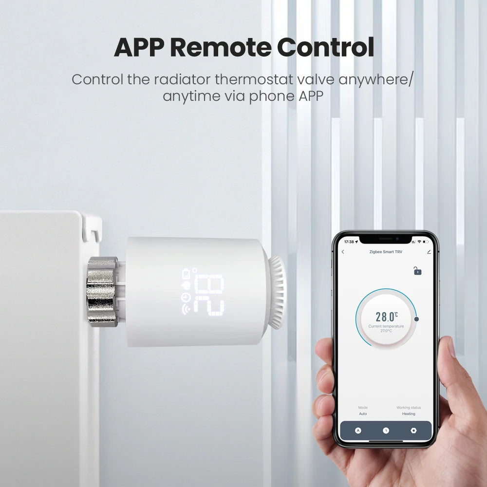 TUYA App Smart ZigBee TRV Radiator Actuator Valve Thermostatic Radiator Valve Temperature Controller Support Alexa Google Home