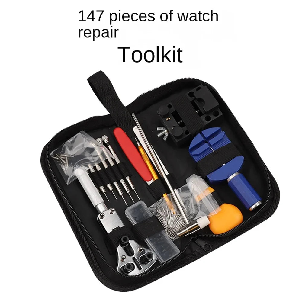 NEW Arrivals 147 Parts Set Watch Repair Tool Kit for Disassembly Installation Maintenance Adjusting Straps Replacing Batteries Jewelry Accessories