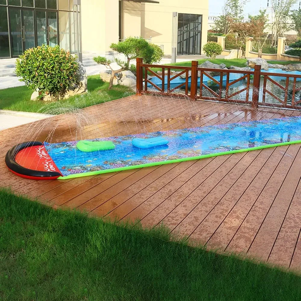 NEW Arrivals Summer Adults/Children's Inflatable Water Slide Outdoor Backyard Water Toys Game Swimming Pool Water Slide Parent-Child Outdoor Surfing Games Sports Supplies