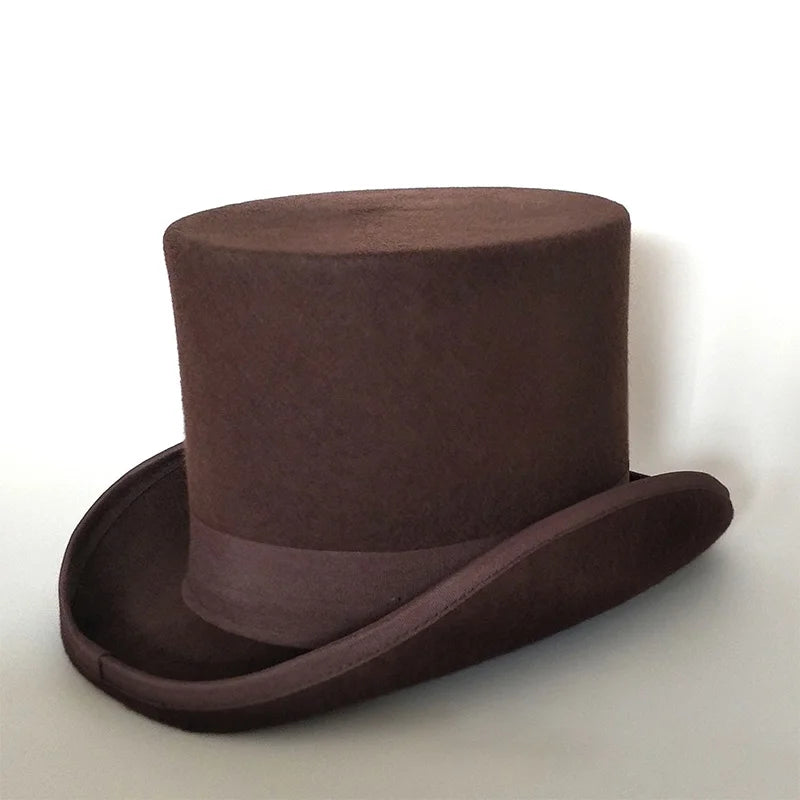 NEW Arrivals British President Men Luxury Top Hat Presidential High Hat British jazz Top Multi-Colors Hats Gentleman Evening Wedding Party Flat Felt Hat Formal Tuxedos Costume Apparel Accessories Male Luxury Fashion Clothing