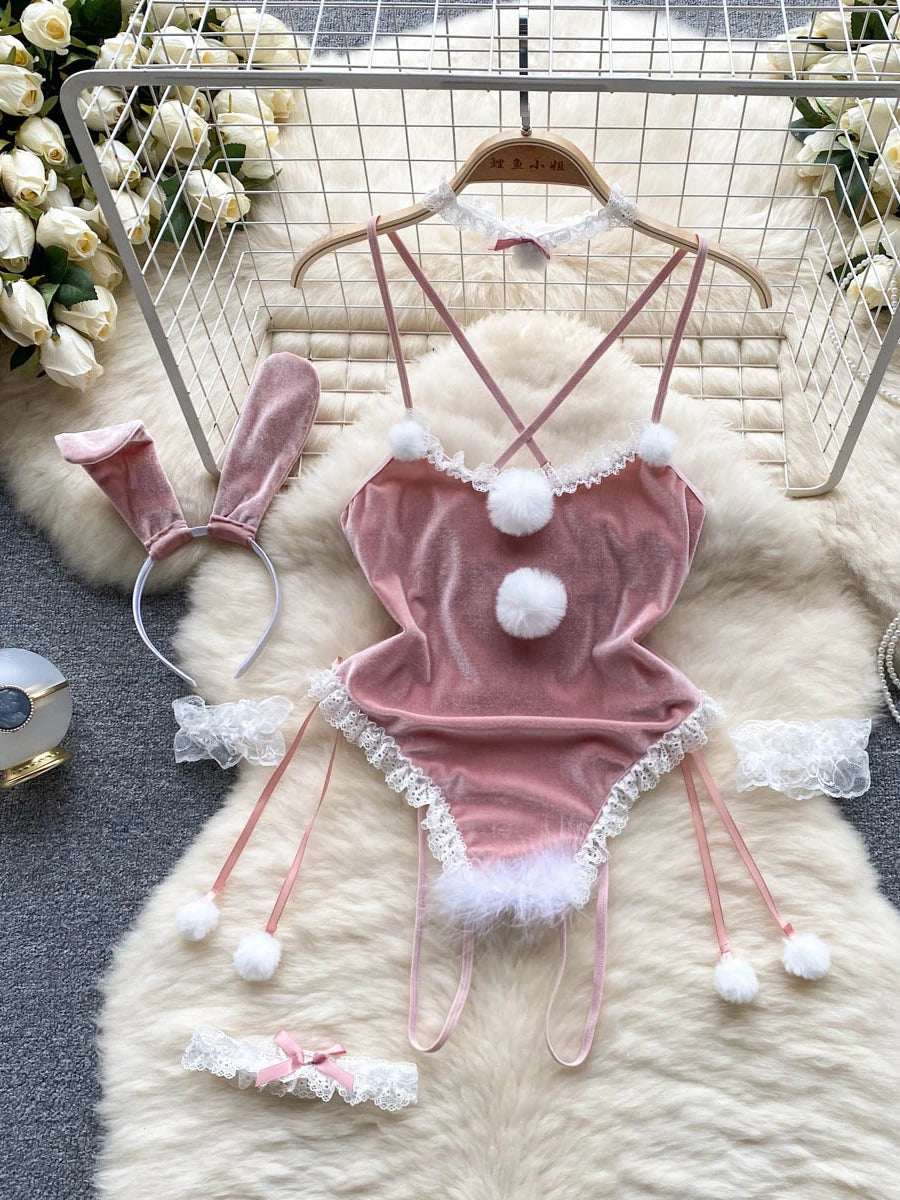 Women's Hollow Combination Bodysuit Slim Fit Erotic Mesh Lace Jumpsuit Bodysuit Sexy Fashion Pajamas