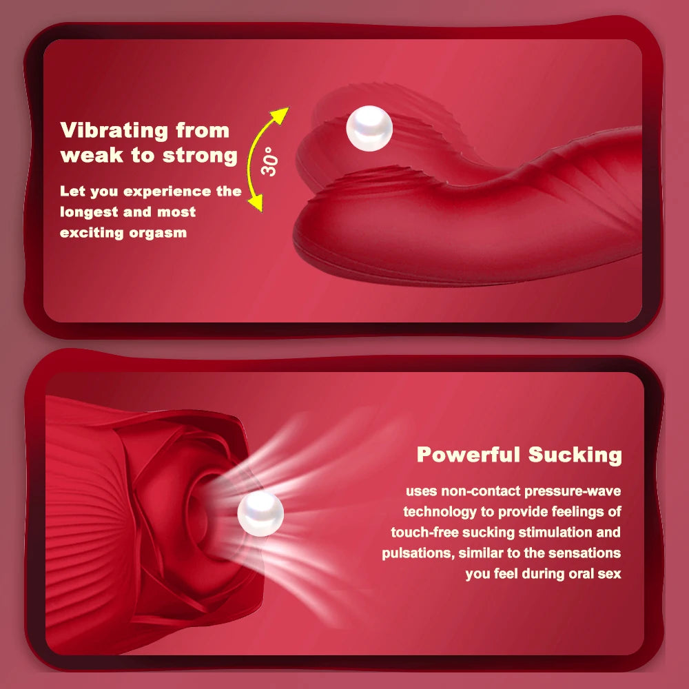 NEW Arrivals Sucking Vibrator for Women Masturbation Vagina Patting Clit Stimulator G Spot Rose-Dildo Vibrating Female Masturbator Massage Adult Sex Toys Supplies