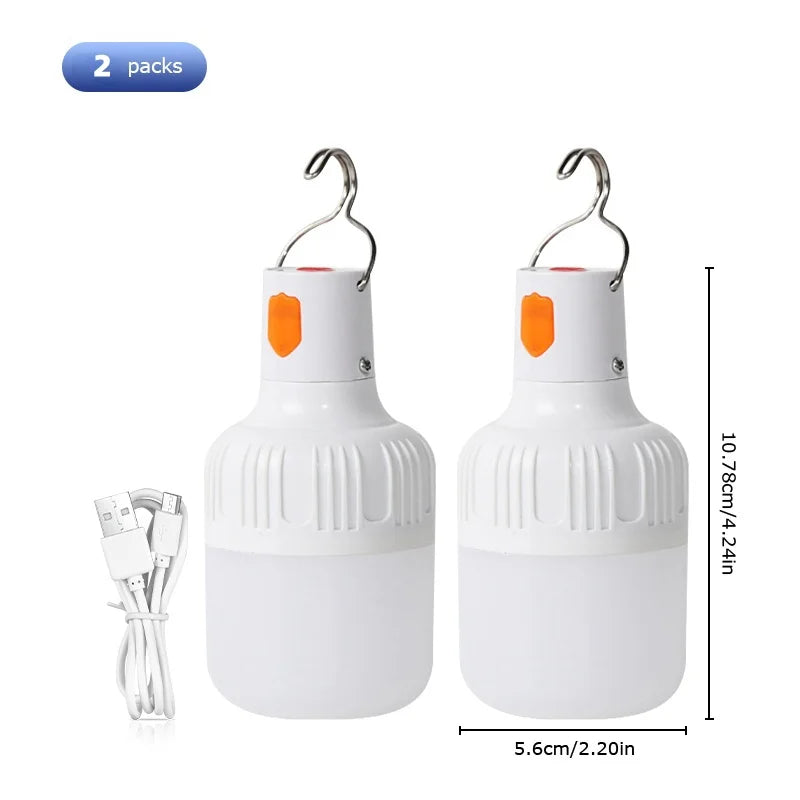 NEW Arrivals 2-8PCS Set Rechargeable LED Indoor Outdoor Emergency Hookup Portable Lights with Battery Flashing Lights Barbecue Tent Camping Lights