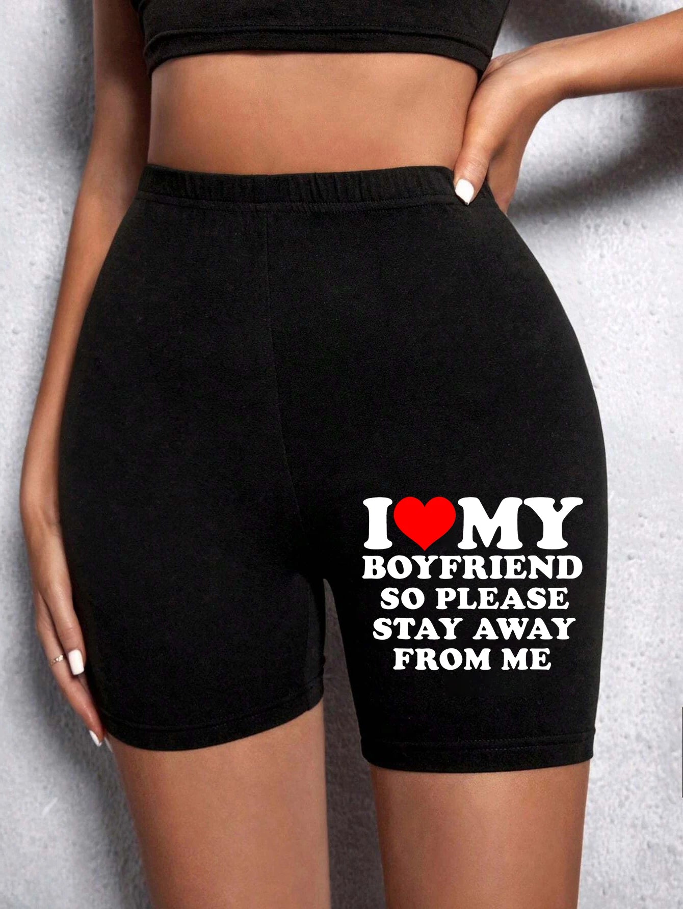NEW Arrivals Trend Women's Sports Shorts *I Love My Hot Boyfriend*Tight Shorts High Elastic Comfortable Soft Thin Female Clothes Outdoor Running Hiking Cycling Summer Beach Streetwear