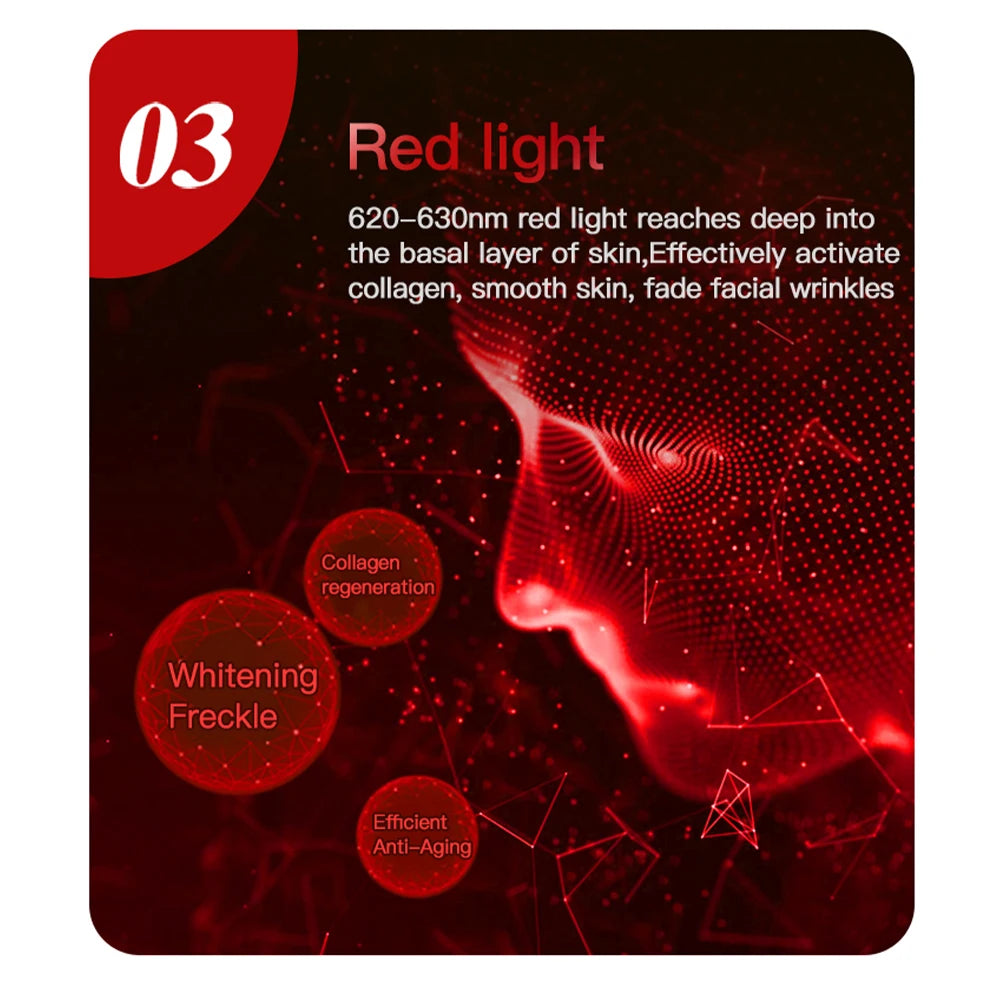 3 Colors Red Light Therapy Wireless Smart Touch Neck Mask PDT LED Face Mask Beauty Accessories Skin Care Machine Supplies