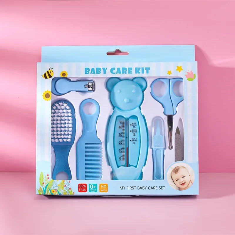 NEW 7PCS Set Brushes, Baby Safety Nail Clippers, Baby Care Set of Infant Water Temperature Gauge Combination Set, Convenient and Safe Babies Hygiene Tools Personal Care Supplies