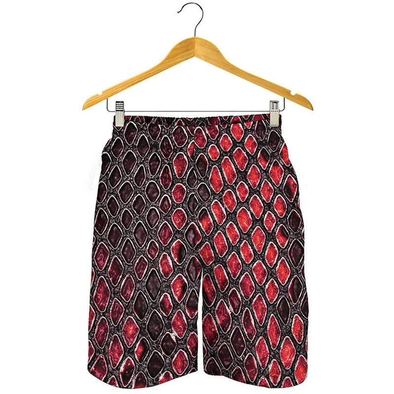 NEW Arrivals Men Summer Snakeskin Beach Shorts For Men Personality Animal 3D Swim Trunks Summer Board Shorts Loose Short Pants Streetwear Men Fashion Casual Apparel Accessories