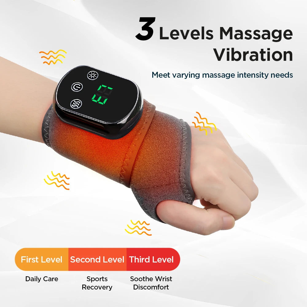 NEW Arrivals Vibration Wrist / Ankle Massager Infrared Hot Compress Therapy Hand / Foot Massager For Joint Pain Relief Heated Massage Brace Body Care Accessories Health Care Supplies