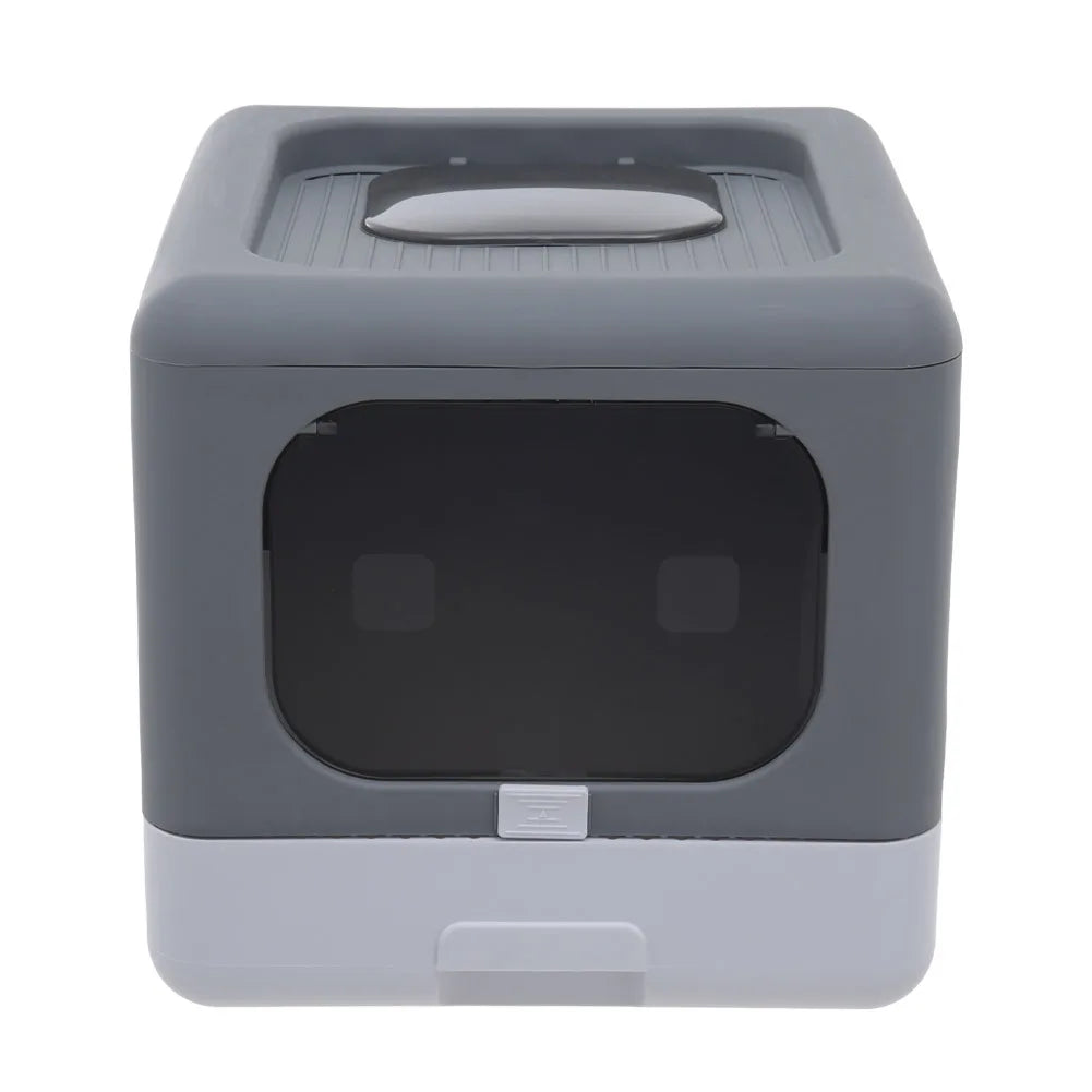 NEW Arrivals Full Enclosed Cat Toilet Litter Box in Grey Color Pets Cleaning Accessories