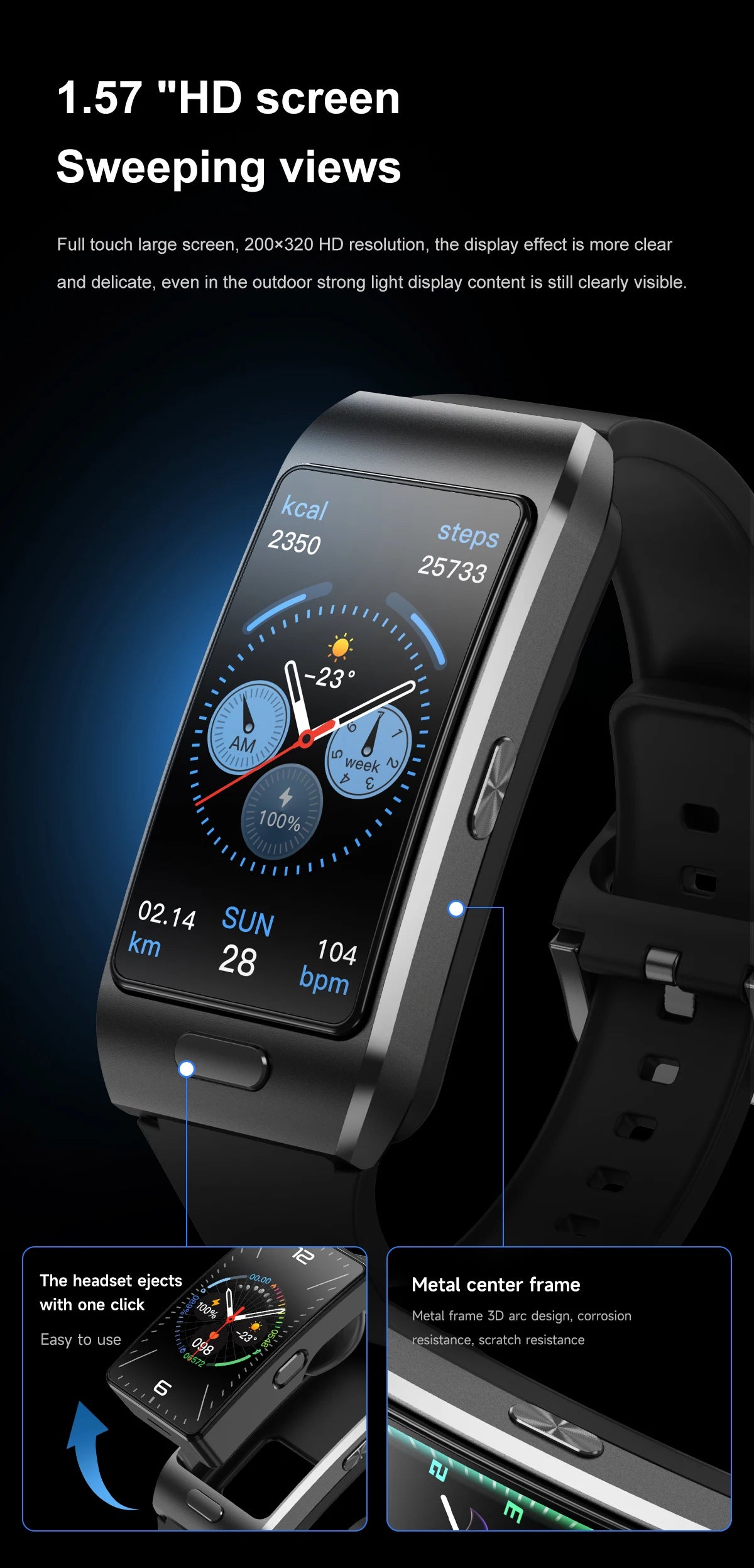 NEW 2 In 1 TWS Headset Smart Watch 1.57" Men Women GPS Touch Screen Sports Fitness ECG Heart Rate Watches Bluetooth Call Music Smartwatch
