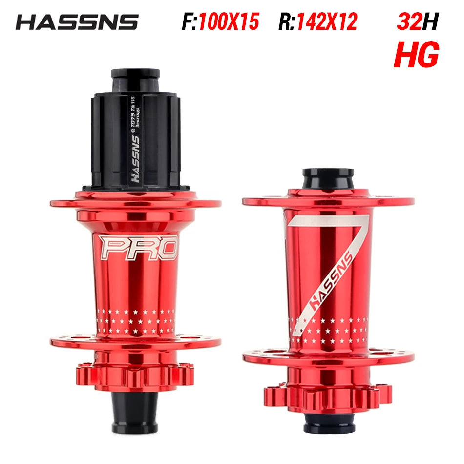 NEW Arrivals PRO7 Bicycle Hub 24/32Holes J-Bend Spokes THRU Axle 12X142 HG/XD/MS 4Pcs Set Sealed Bearing for SHIMANO Mountain Bike Road Racing Bikes Freehub Bicycle Accessories
