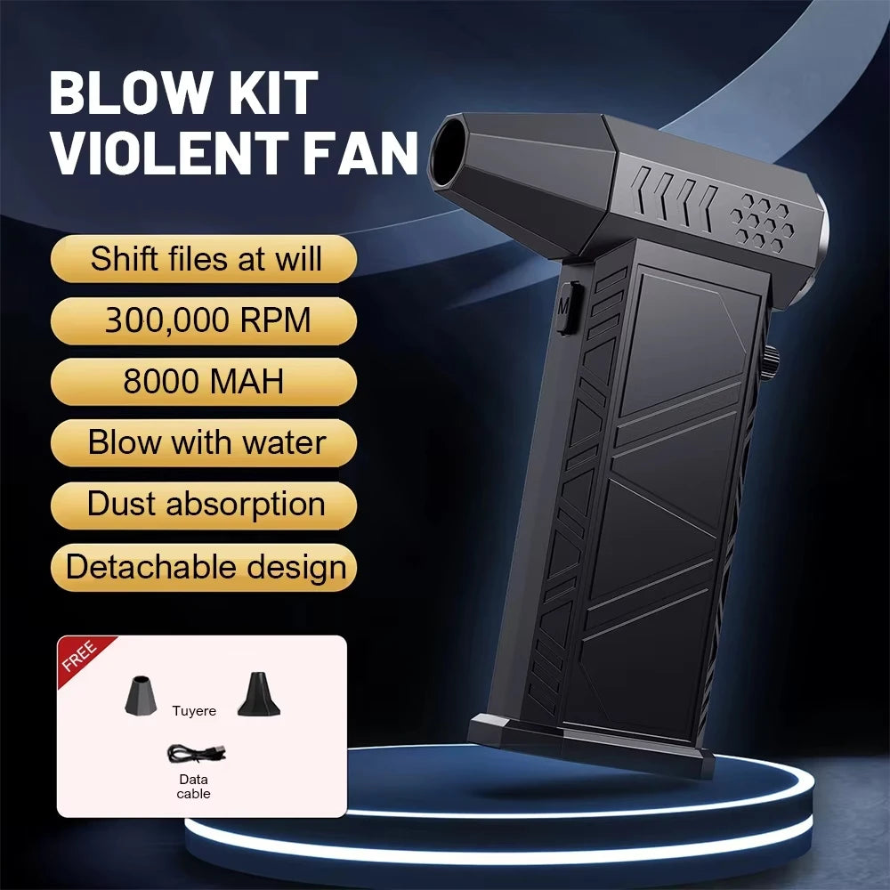 NEW Arrivals X9 Turbo 4 Patterns Set Fan Jet 300000RPM Turbo Jet Blower Brushless Vacuum Cleaner Blower For PC/Keyboard/Home/Car Cleaning Air Duster Blower