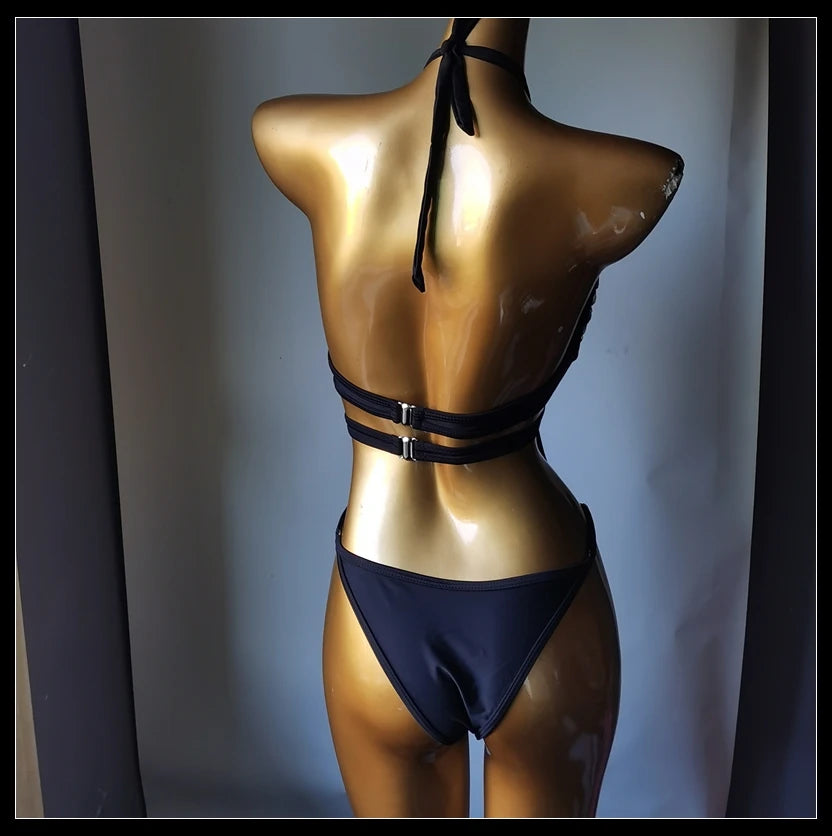 BRAND NEW UK Size Newest Fashion Luxury Swimsuit Diamond Crystal Bar Bikini Swimsuit Handmade Bikini Women Sexy Swimsuit Ladies Bathing Swimming Pool Beach Luxury Swimwear