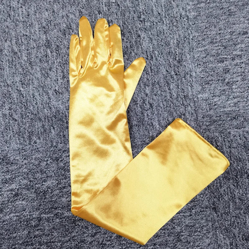 NEW Luxury Opera Satin Gloves Elegant Purple Red Black White Bridal Party Gloves for Wedding Prom One Size Fashion Stretch Women purple Gloves Girls Ladies Luxury Fashion Apparel Accessories Clothing Supplies