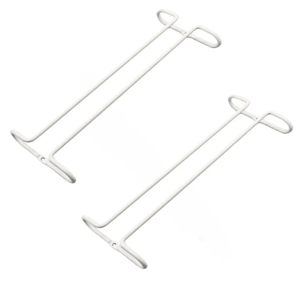 2 PCS Set Black/White Color Mug Holder Under Cabinet Wine Glass Holder Hanging Rack for Bartender Cup Dispenser Stemware Organizer Bar Tools Cup Holder Home Glassware Accessories