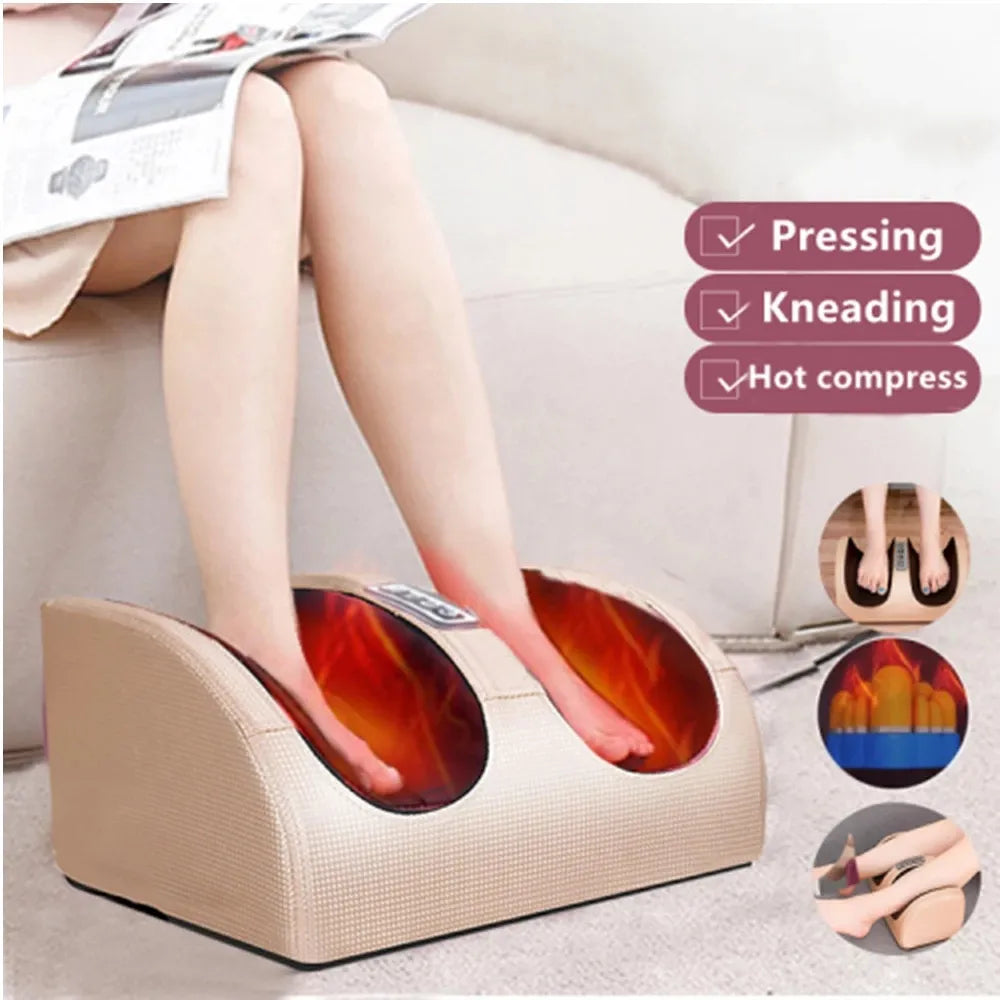 Hot Compression Electric Foot Massager Heating Therapy Shiatsu Kneading Roller Muscle Relaxation Pain Relief Foot Spa Machines