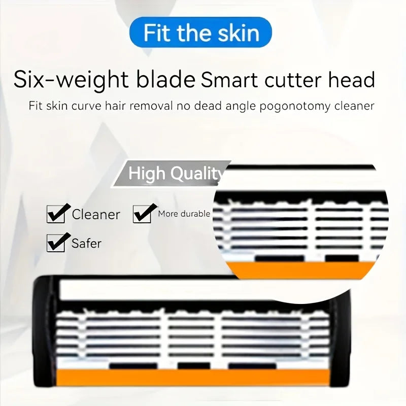 Brand New 21 Blades 7 Layer Set Men And Women Manual Safety Razor Blade 7-Layer Stainless Steel Hair Removal Shaving Blades Replaceable Shaver Head