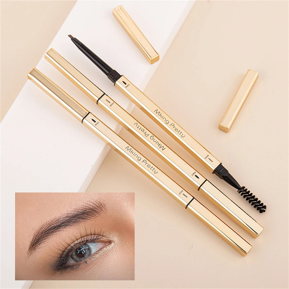 Makeup for Women Waterproof Eyebrow Enhancer Pen with Double Head Pencil and Brush Long Lasting Eye Brow Cosmetics Easy to Wear