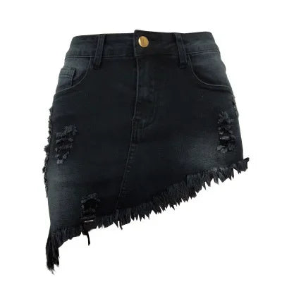 NEW Arrivals S-2XL Sexy Asymmetrical Denim Mini Skirt for Women Summer Cotton Short Skirts Wish Hot Sale New Style Casual Female Streetwear Clothing
