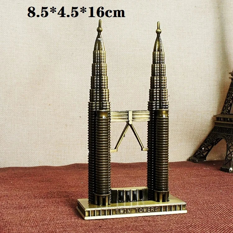 NEW Arrivals 30 Kind Metal Handicrafts Pisa Tower Egyptian Pyramids Building Model Taj Mahal Empire State Building Ornaments Architects Gifts Home Office Decoration Supplies