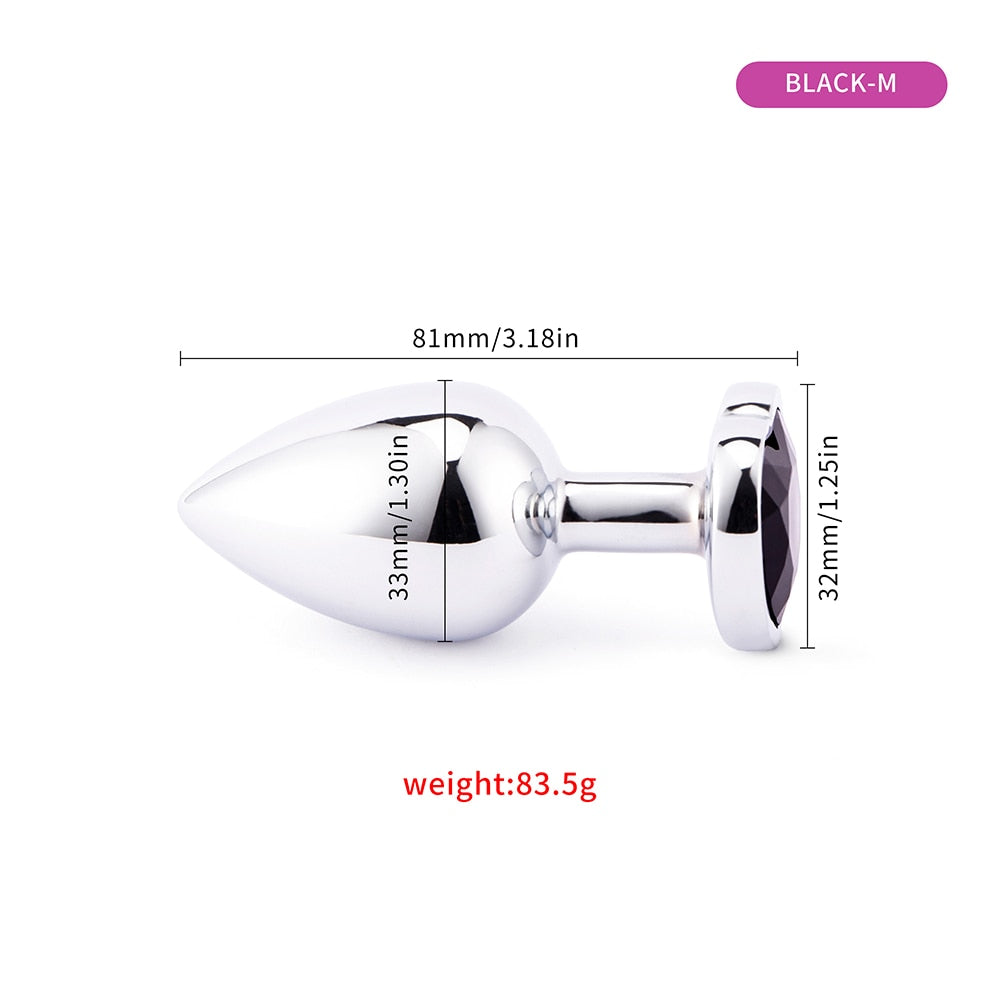 3 Sizes Anal Plug Mini Heart Smooth Metal Stainless Steel Crystal Butt Plug Stimulator Smaller Anal Sex Toys For Men Women Anus