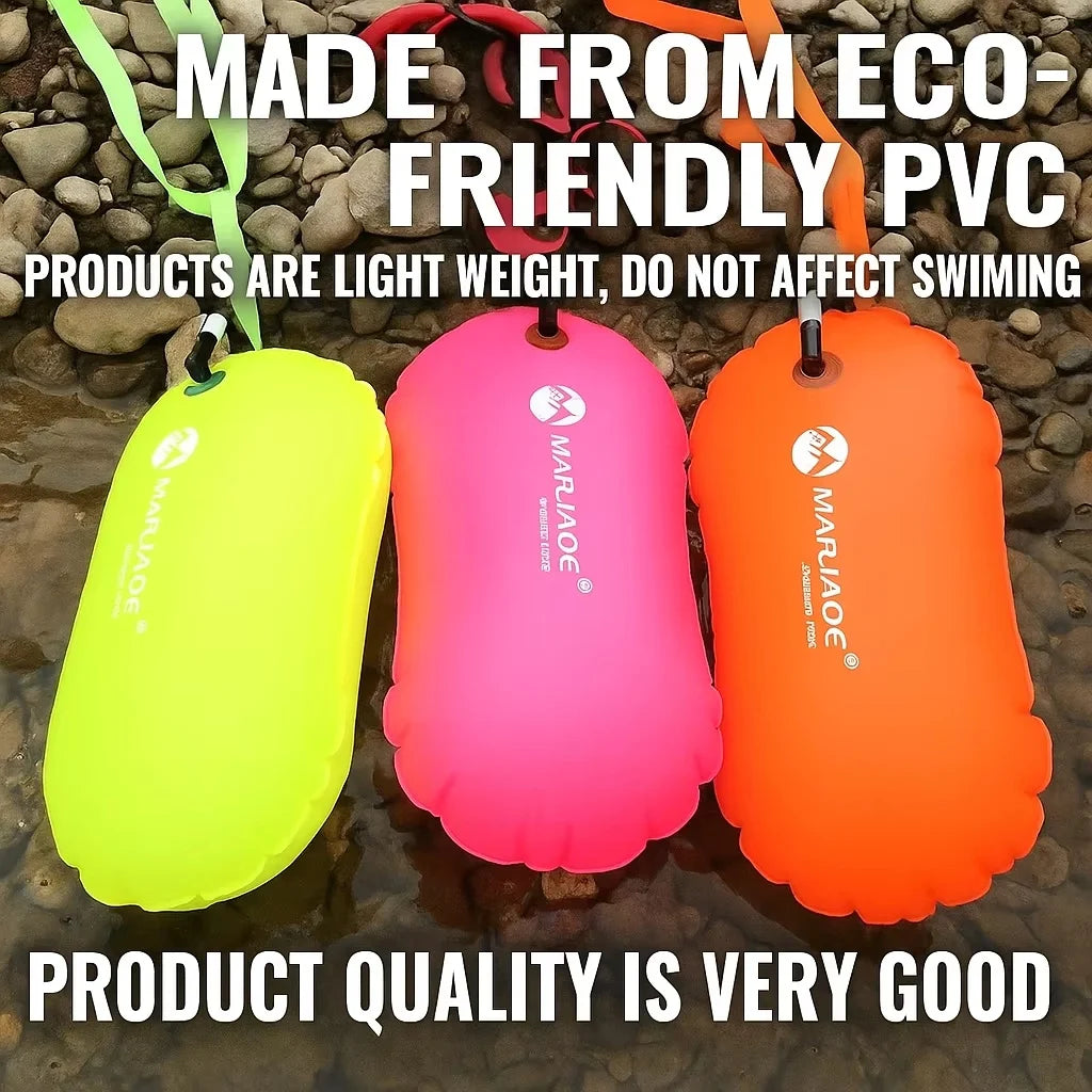 NEW Swim Safe Buoy Tow Floats Inflatable Life Saving Swim Buoy PVC Inflated Air Drying Bag Drift Bag For Home Swimming Pool Open Water Beach Swimming Training Swimming Accessories