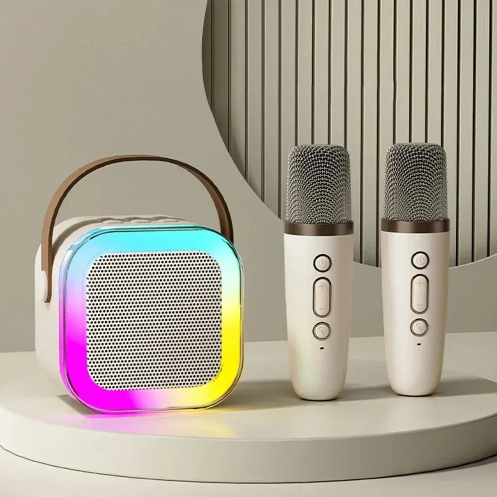 NEW Arrivals K12 Karaoke Machine Portable Bluetooth 5.3 PA Speaker System with 1-2 Wireless Microphones Home Family Singing Children's Gifts