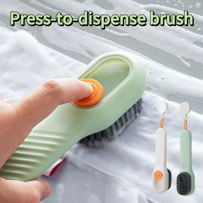 NEW Arrivals 3PCS Set Multi-Function Automatic Liquid Discharge Cleaning Brush–Shoe Brush & Clothes Cleaner, Perfect Household Cleaning Tool