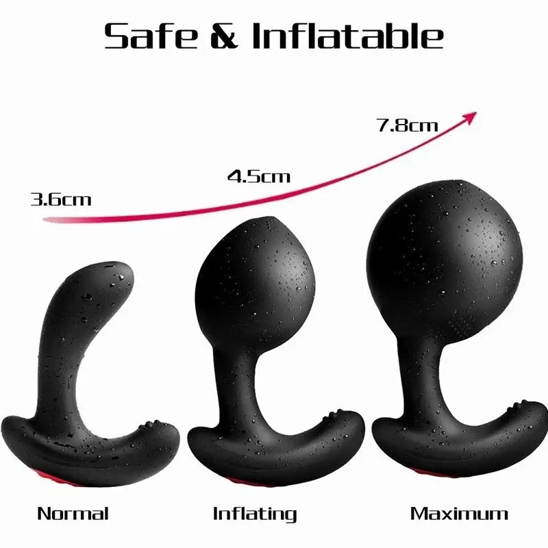 Wireless Remote Control Male Prostate Massage Vibrator Inflatable Anal Plug Expansion Vibrating Anal Sex Toys For Men Woman