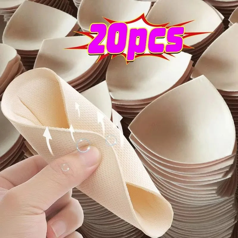 NEW Arrivals 10/20PCS Set Triangle Sponge Push Up Bra Pads for Women Invisible Insert Swimsuit Bikini Breast Enhancers Chest Cup Pads Accessories