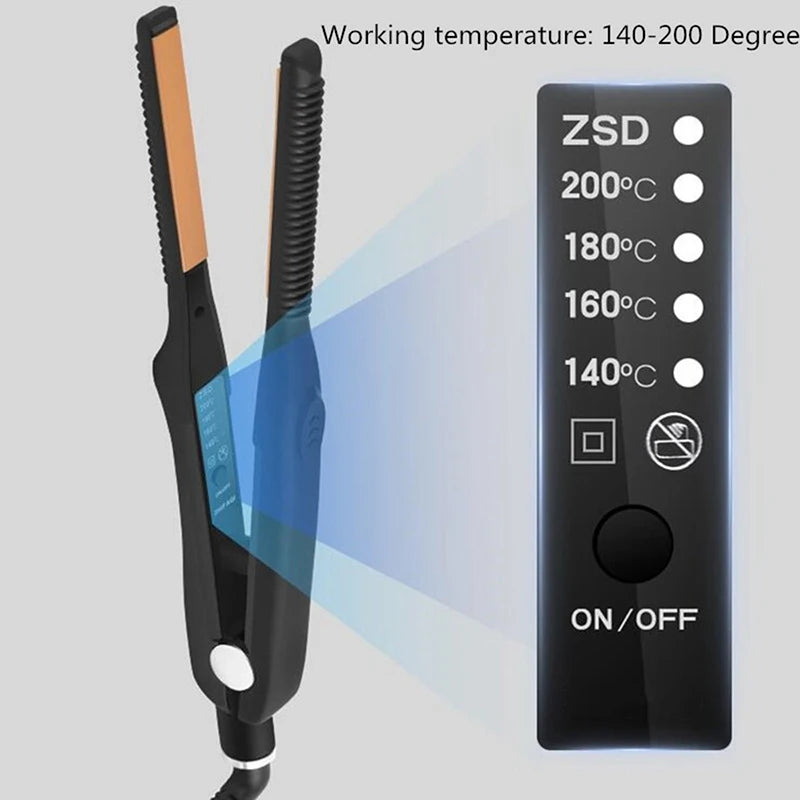 2 in 1 Hair Straightener and Curler Portable Mini Straightening Hair Flat Iron