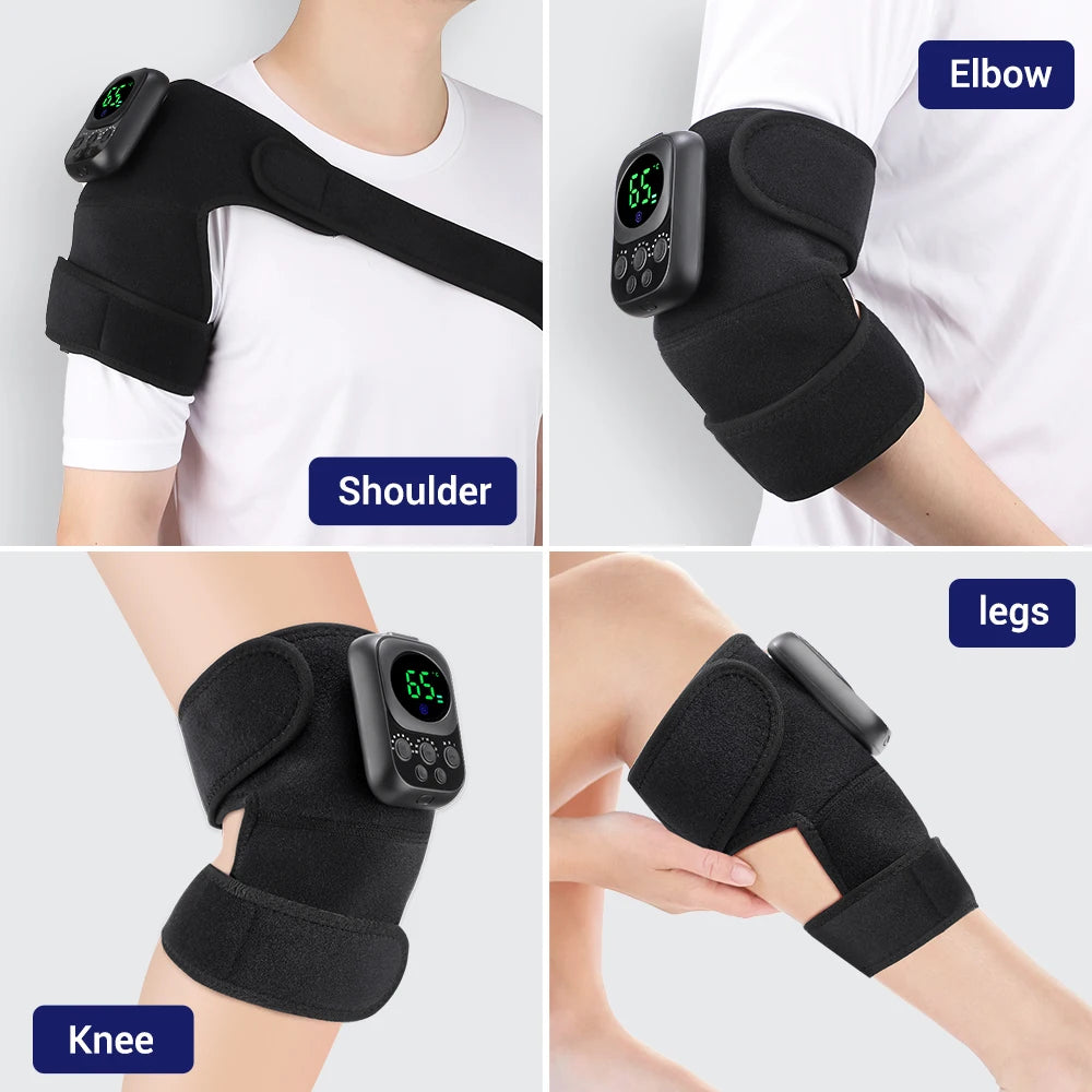 NEW Arrivals Wireless Control Heating Vibration Knee Pad Detachable Black With A Maximum Battery Life Of 10 Hours USB Rechargeable Health Care Supplies