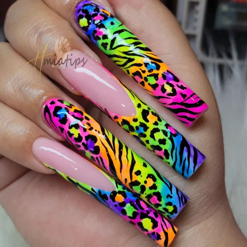 10 Rolls Leopard Print Transfer Paper Nail Art Foil Animal Pattern Transfer Decals Wraps Tips Stickers Manicure Decorations