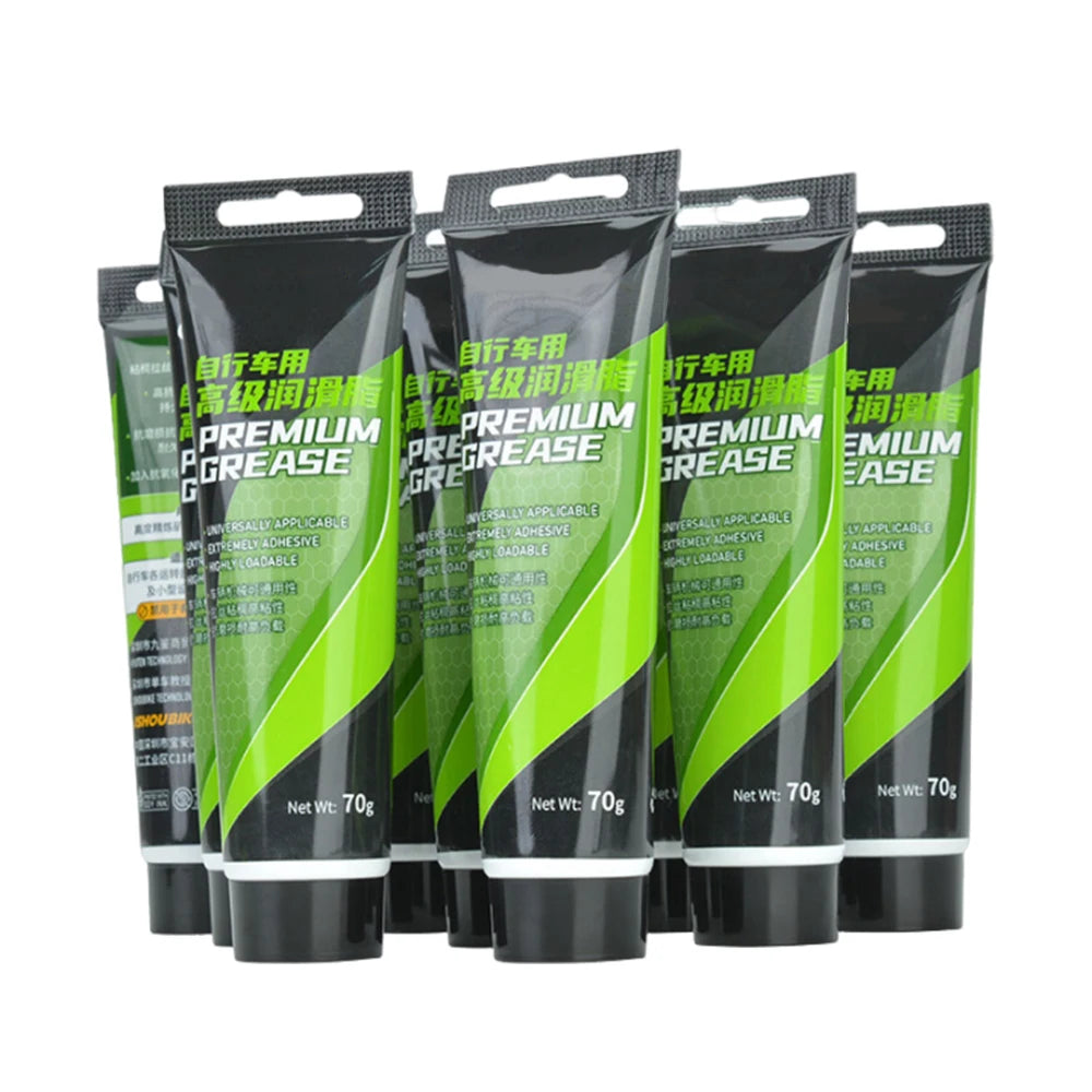 NEW 5PCS + 2 Tools Set Bicycle Grease Green Applesauce Bearing Grease Motor Oil Lubricant Optional Grease Gun, Bicycle Maintenance Accessories Sports Supplies