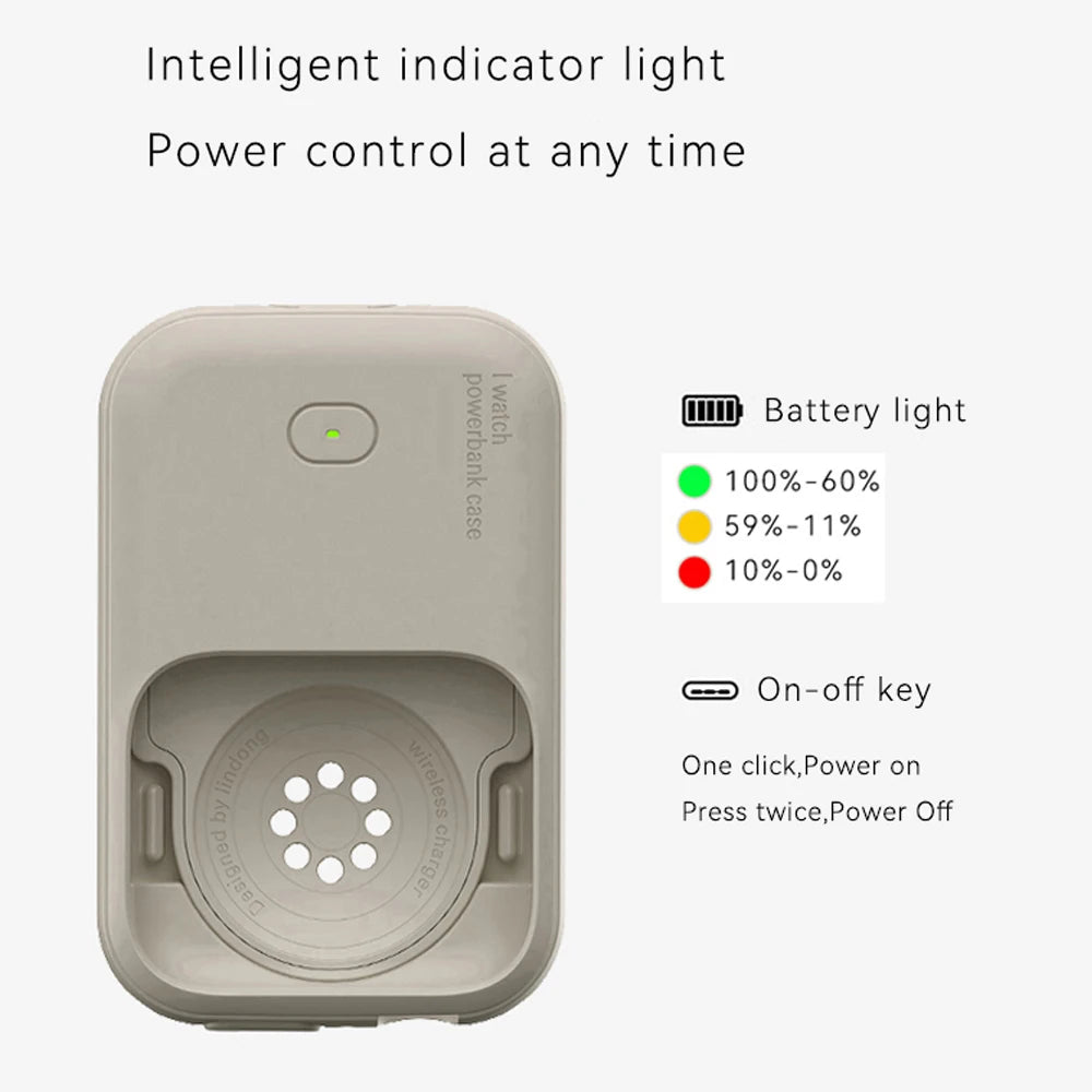 1200mAh Power Bank For Apple Watch Wireless Charger For Apple Watch Ultra 2 49mm Power Bank Magnetic Portable Move Charging