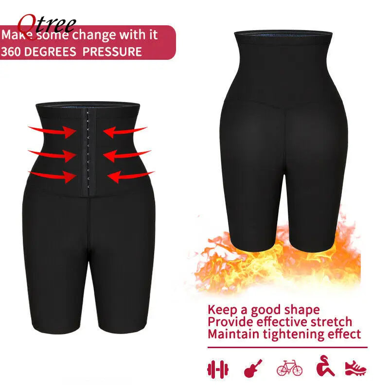 NEW Arrivals S-5XL(100Kg+) Plus Size Slimming Body Shaper Men Tummy Control Shorts Lose Weight Thermal Sauna Sweat Half Pants Burns Fat Abdomen Reducer Fitness Sports Apparel Supplies