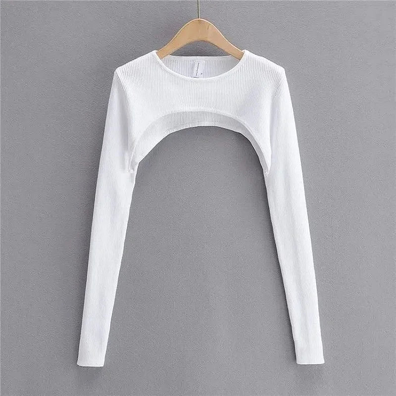 NEW Arrivals Y2K Aesthetic Clothes O-Neck Black White Sexy Harajuku Knitted T-Shirt Women Long Sleeve Crop Top Spring Autumn Summer Girls Sexy Streetwear Clothes