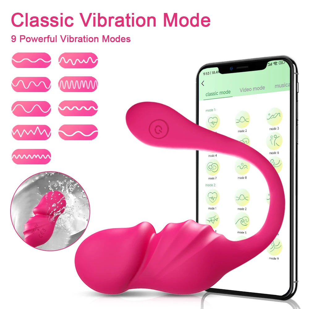 Wearable Bluetooth APP Vibrator Egg for Women Dildo Clitoris Stimulator Remote Vibrating Panties Female Sex Toys for Couples