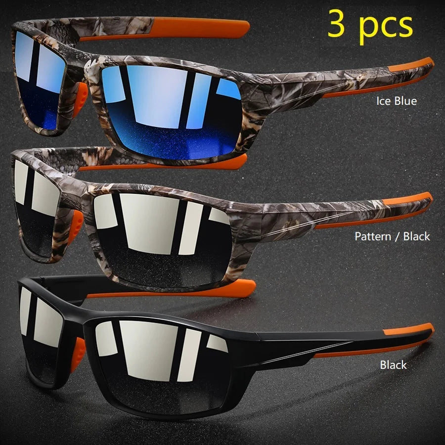 NEW Arrivals 3 PCS Set Fashion Vintage Polarized Sports Sunglasses Men Women Fishing Running Cycling Mountaineering Sun Glasses UV400 Eyewear