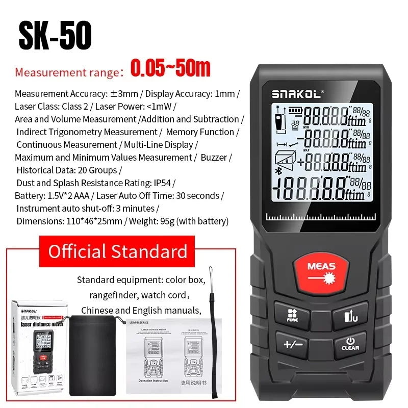 NEW Arrivals 100-120M Laser Distance Meter Professional Rangefinder with Digital Tape Measure Functionality, Precision Ruler