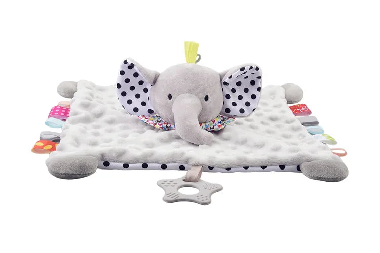 NEW Arrivals Baby Elephant Security Blanket with Silicone Teether Organic Cotton Comforter Infant Shower Gifts Baby Soothing Towel Babies Apparel Accessories Clothing Supplies