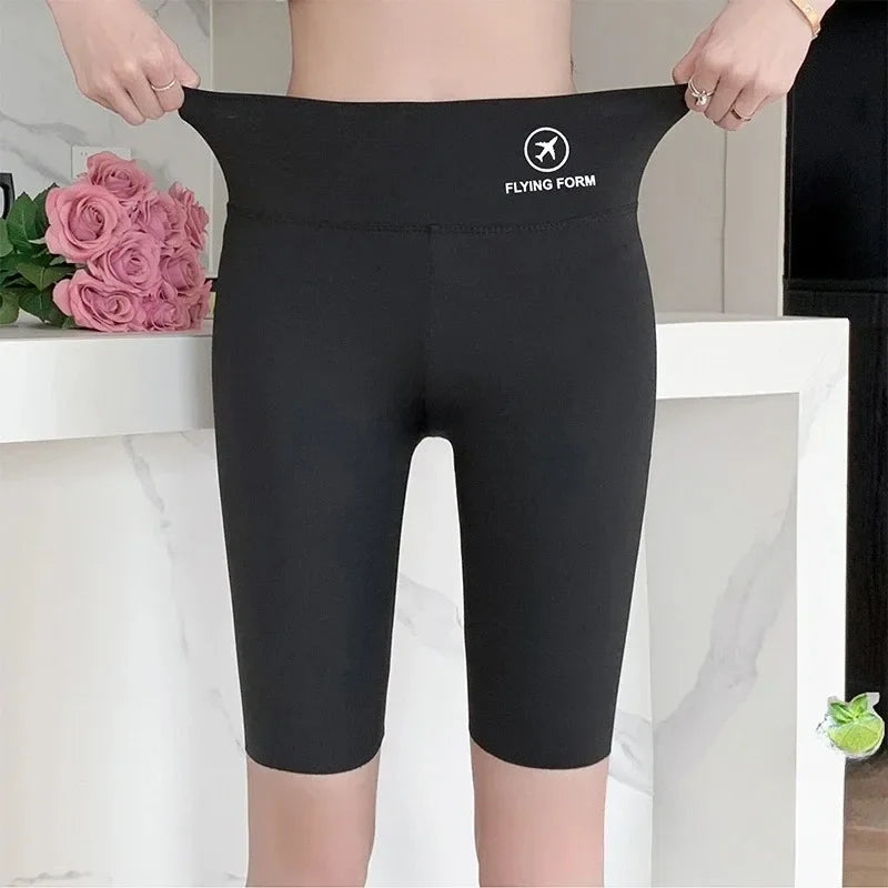 NEW Arrivals 4PCS Set 5 Colors Women's Summer Shark Bottom Pants Riding Running Sports Shorts Elastic Yoga Pants High Waisted Hip Lifting Women Sports Apparel Sets