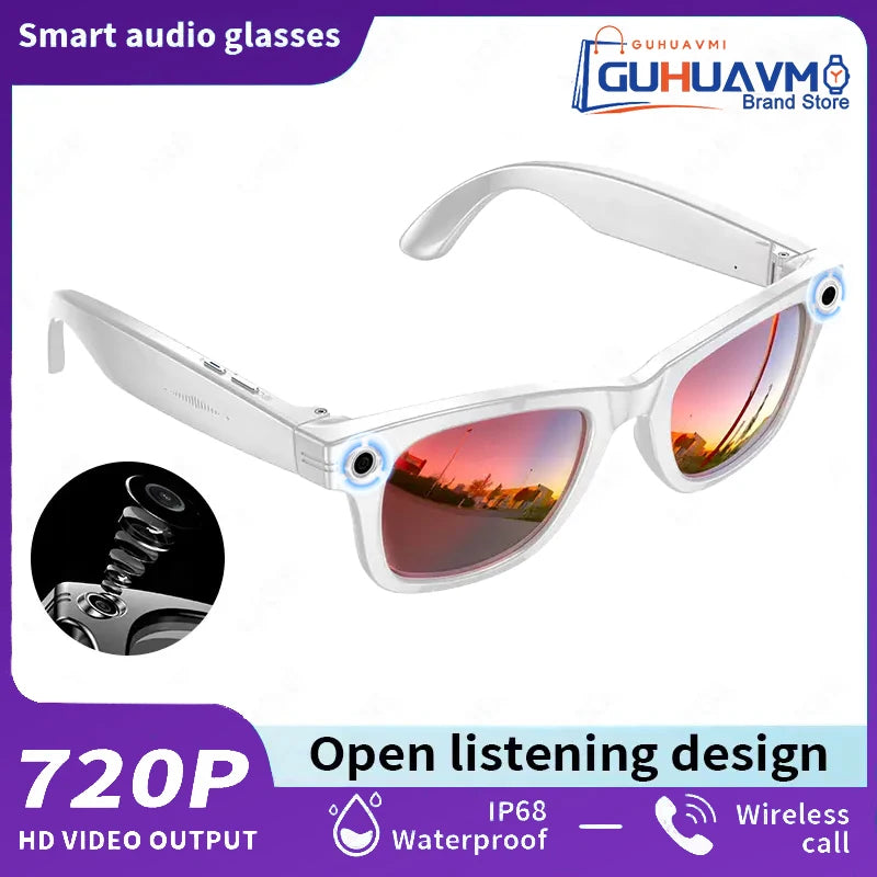 NEW AI Smart Glasses with 8MP Camera Video Recording Voice Support 100+ Languages Translation Sunglasses Bluetooth Call Music Play Men Women Ai Glasses
