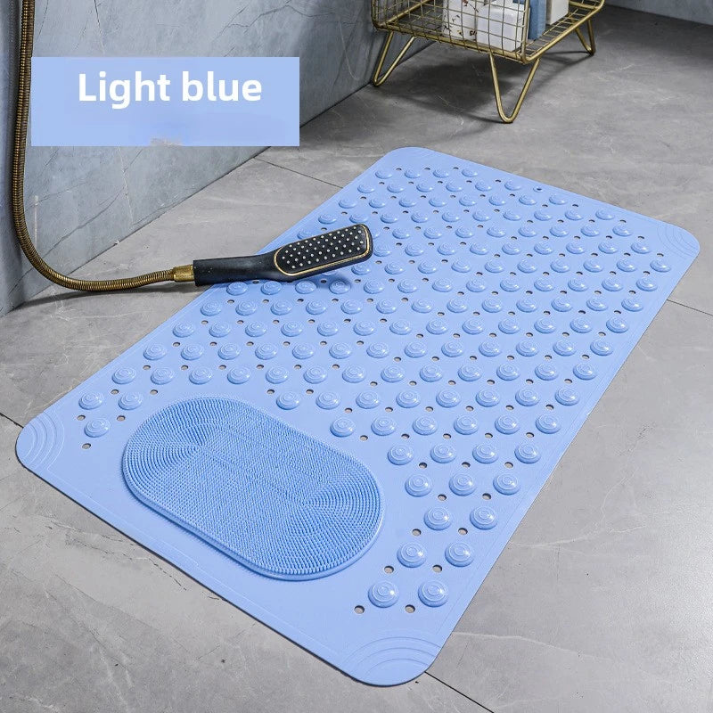 NEW Arrivals 5 Colors 60x90CM Bathroom Non-Slip Mat Solid Color Massage Mat Home Anti-Slip Suction Cup Carpet Waterproof Dirt-Resistant Toilet Hotel Floor Mat
